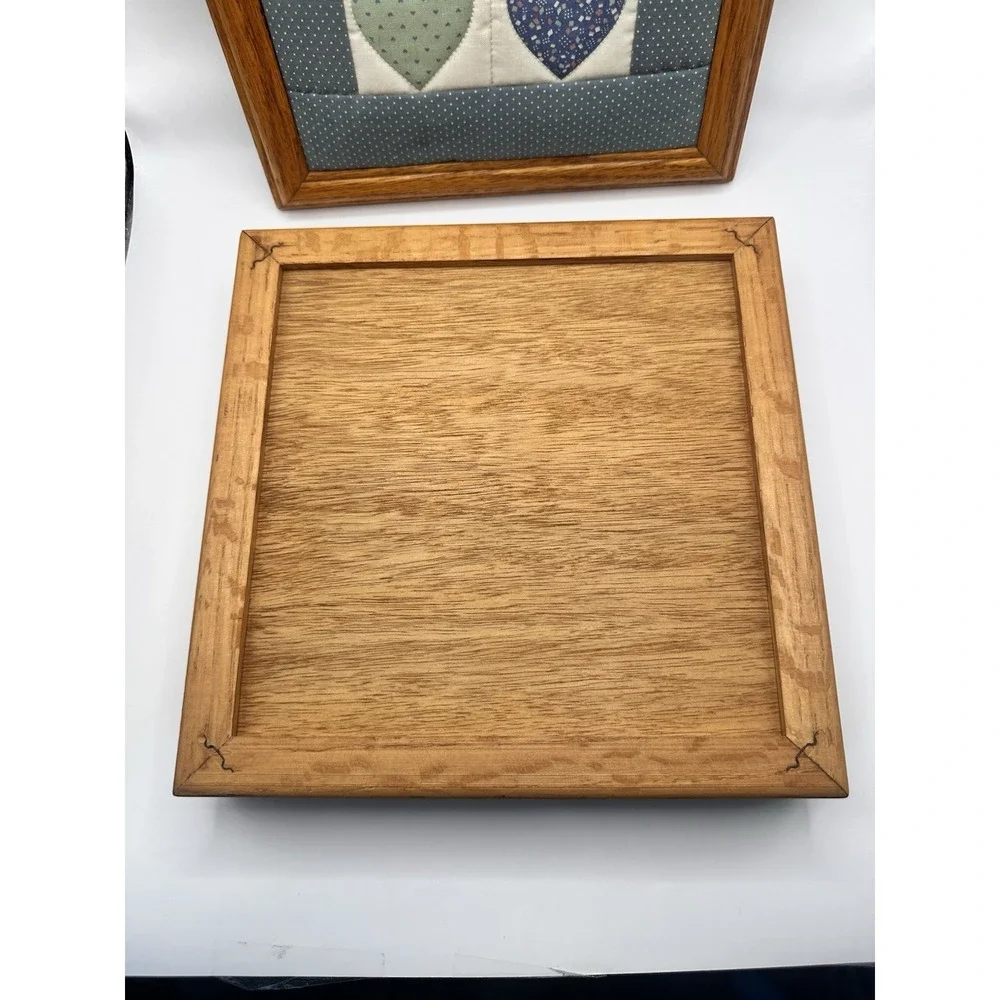 Vintage Tennessee Wood Crafters Oak Wood Quilted Top Trinket Box‎ Jewelry box